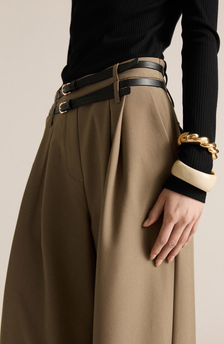 MANGO Wallis Mixed Media Belted Jumpsuit, Alternate, color,