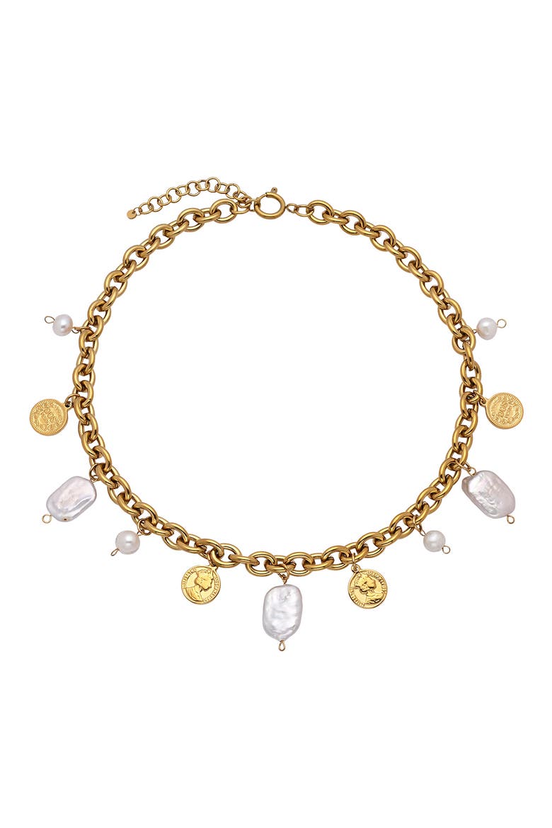 Victoria Charm Necklace, Alternate, color, GOLD