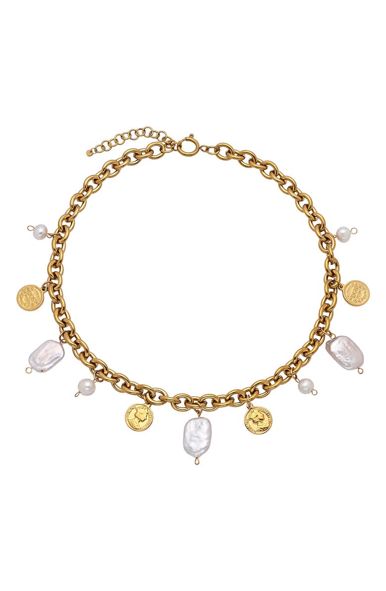 EYE CANDY LOS ANGELES Victoria Charm Necklace, Alternate, color, Gold