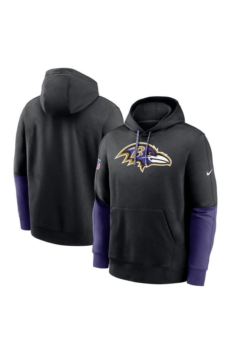 Nike Men's Nike Black Baltimore Ravens 2024 Sideline Club Pullover Hoodie, Alternate, color,