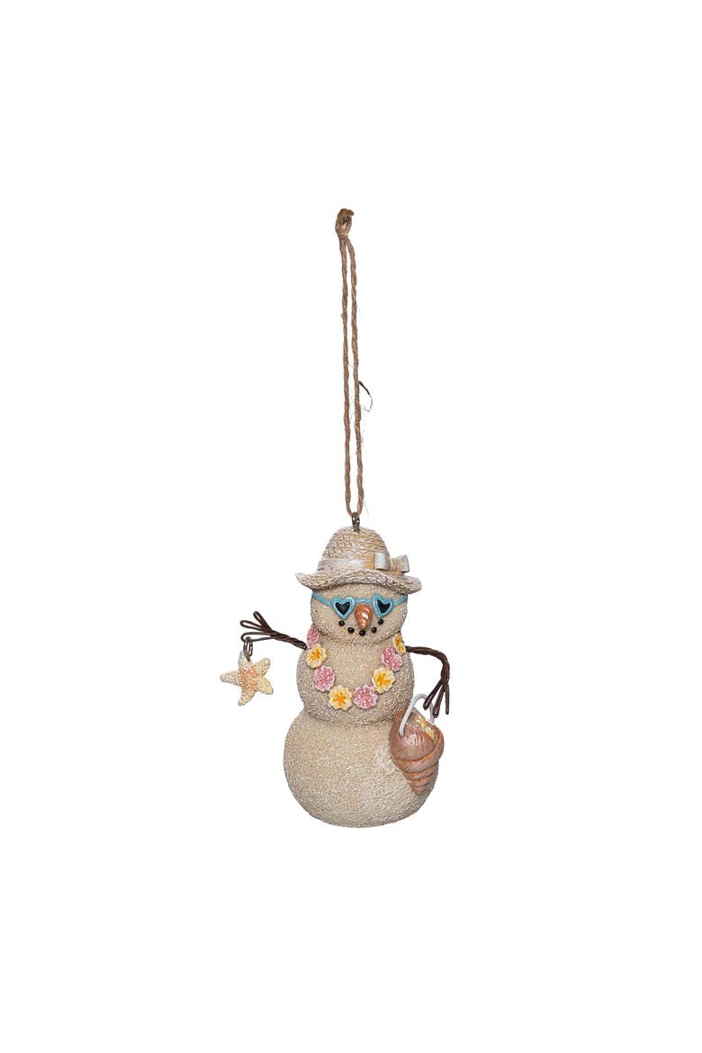 Beach Sandman Tree Ornament, Main, color, White
