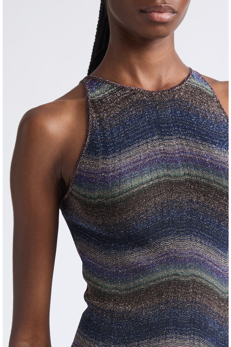 Metallic Zig-Zag Minidress, Alternate, color, S91T5-DARK TONES