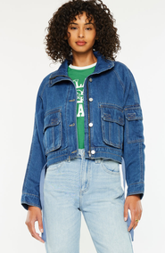 KanCan Jailene Denim Windbreaker Jacket