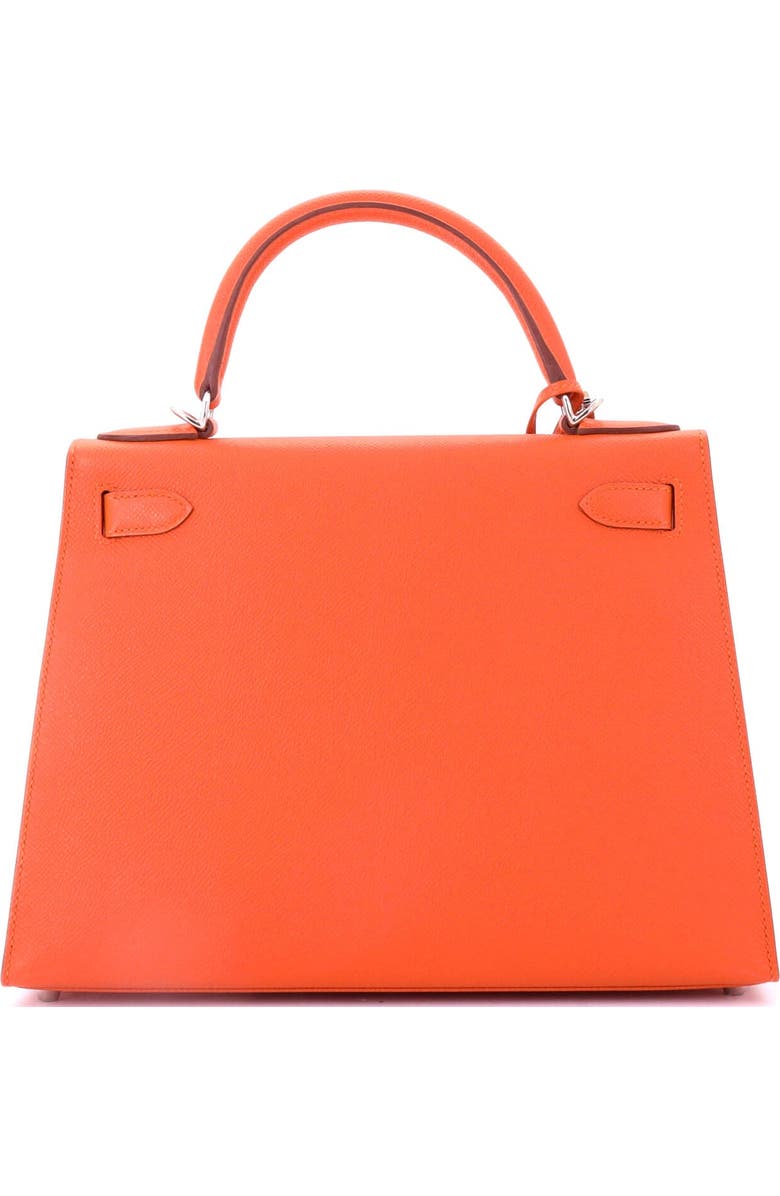 Pre-Owned Hermes Kelly Handbag Orange Epsom with Palladium Hardware 28, Alternate, color,