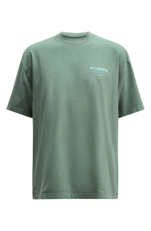 Allsaints Underground Oversized Crew Neck T-shirt In Smokey Green