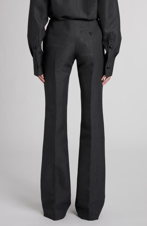 Alexander Mcqueen Mcqueen Prince Of Wales Wool & Mohair Bootcut Trousers In Black - Dark Grey