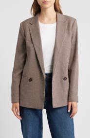 MANGO Houndstooth Double Breasted Blazer