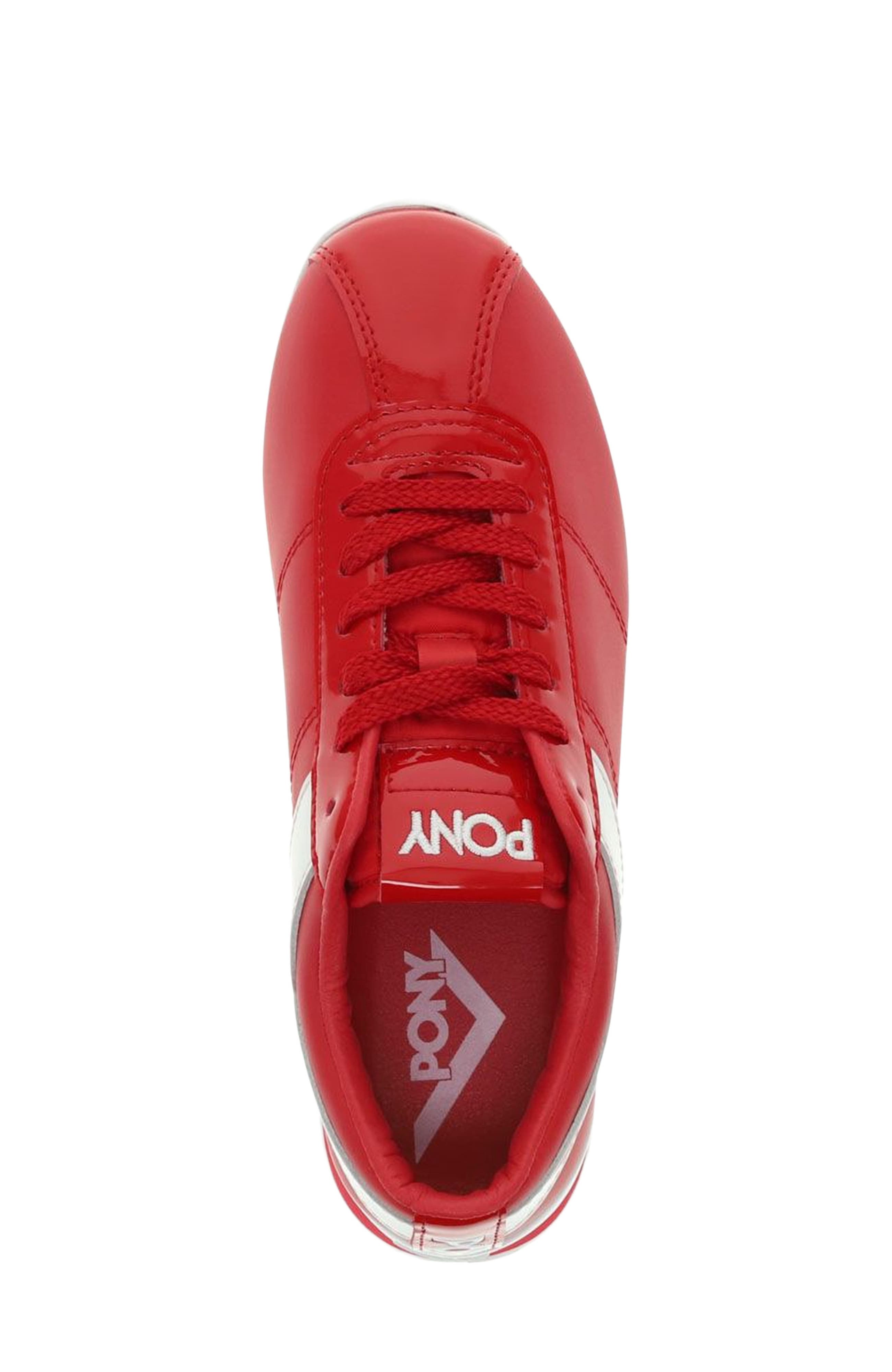 PONY KO-Low Patent Sneakers, Alternate, color, Red/White