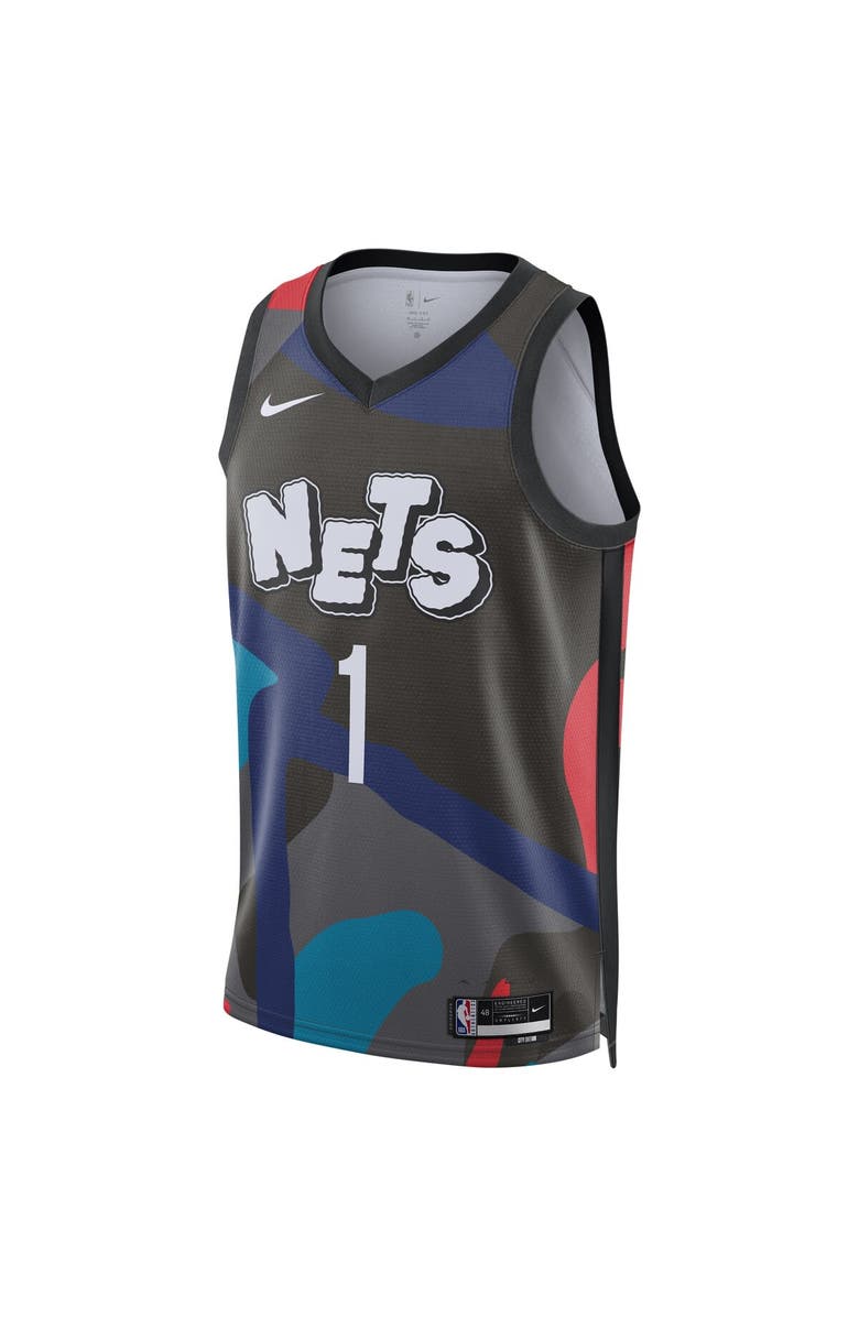 Nike Unisex Nike Mikal Bridges Black Brooklyn Nets 2023/24 Swingman Jersey - City Edition, Alternate, color, 
