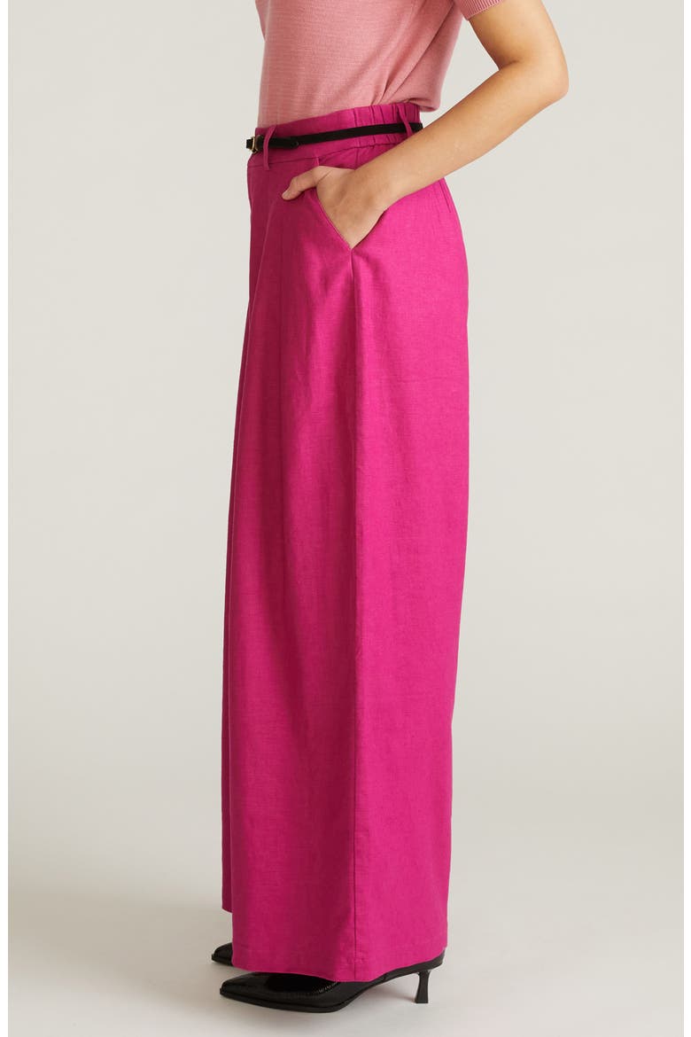 Palais Linen Blend Beach Pants, Alternate, color, HYPER PINK