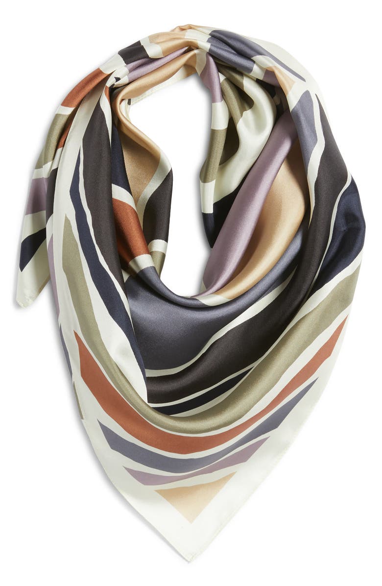 Nordstrom Printed Square Silk Scarf, Alternate, color, 