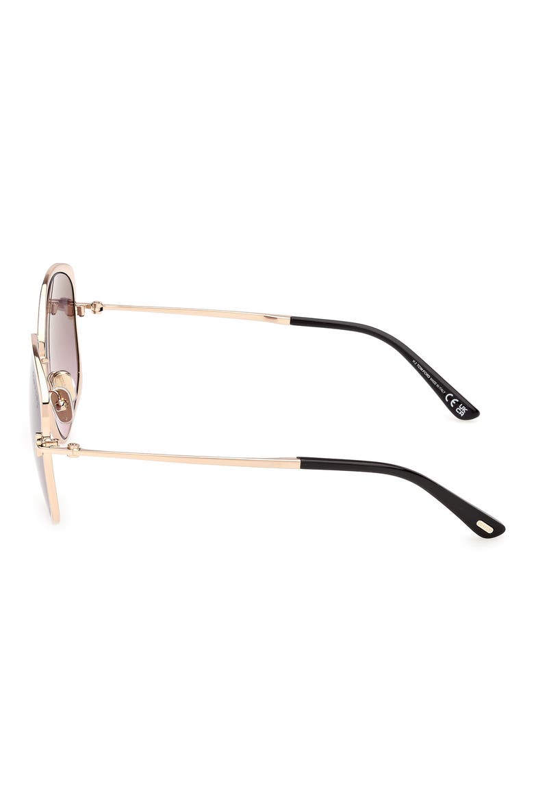 Abbey 58mm Round Sunglasses, Alternate, color, GOLD BLACK / GRADIENT SMOKE