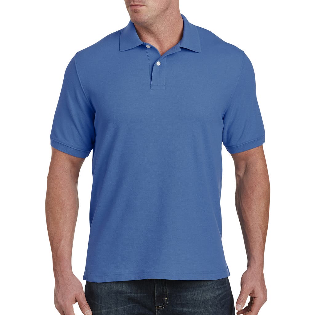 Harbor Bay By Dxl Big & Tall Piqué Polo Shirt In Blue