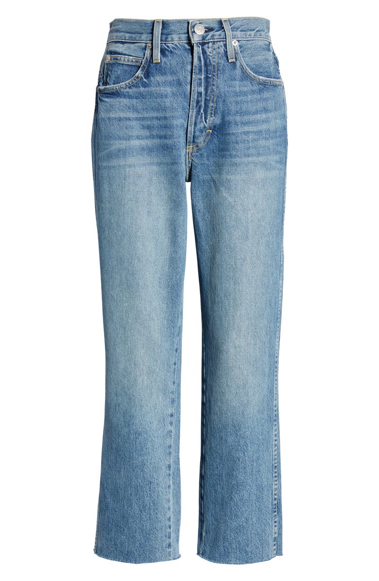 AMO Loverboy High Waist Raw Hem Crop Straight Leg Jeans, Alternate, color,