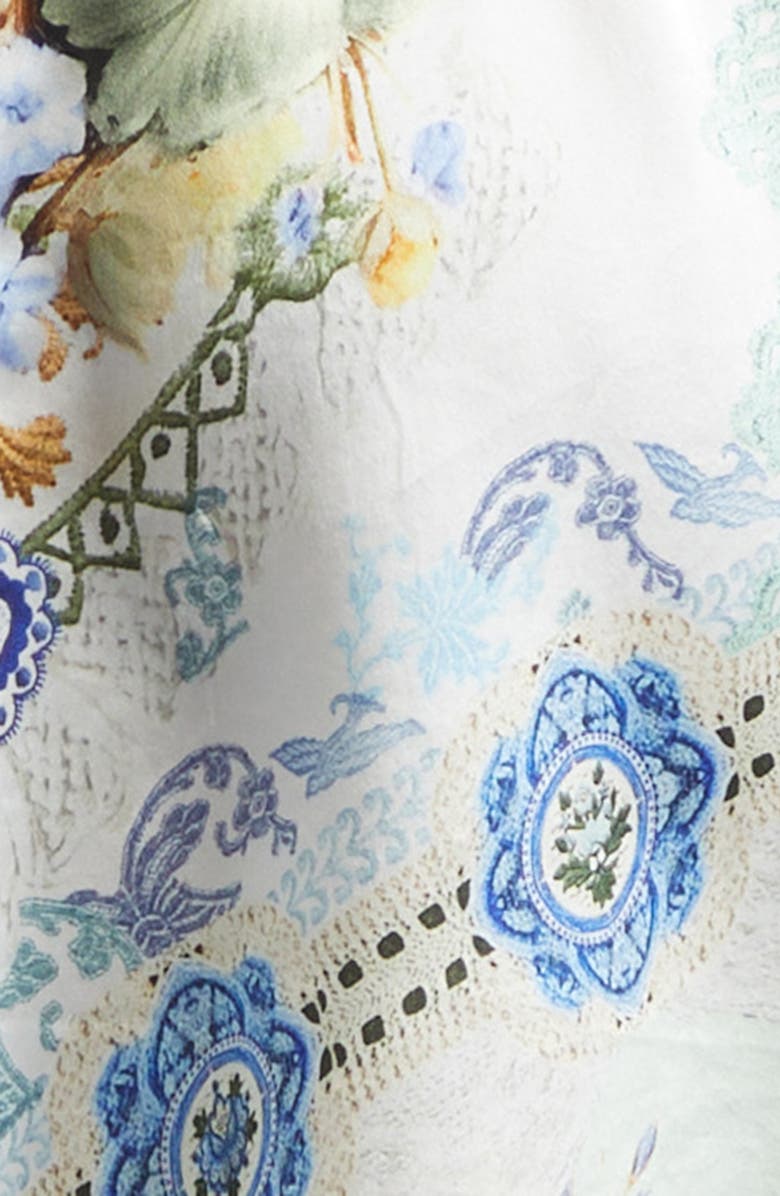 Camilla Floral Belted Long Sleeve Silk Shirtdress, Alternate, color, My Homespun Heart