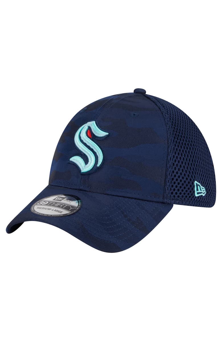 New Era Men's New Era  Deep Sea Blue Seattle Kraken Active Subtle Camo 39THIRTY Flex Hat, Main, color, 