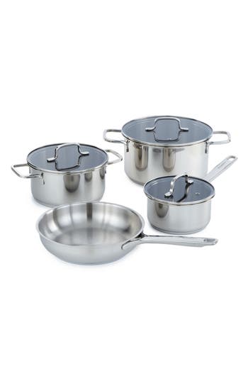Berghoff Dina Helix 7-piece Cookware Set In Silver