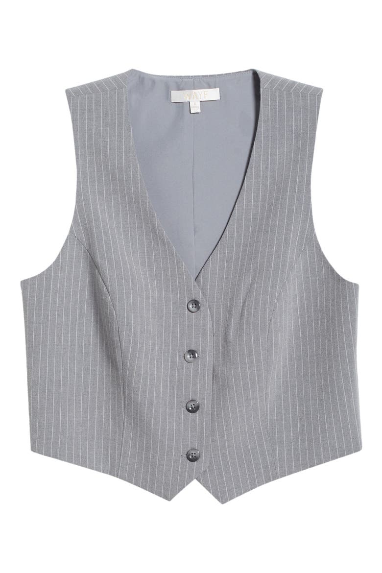 Icon Stripe Vest, Alternate, color, GREY PINSTRIPE