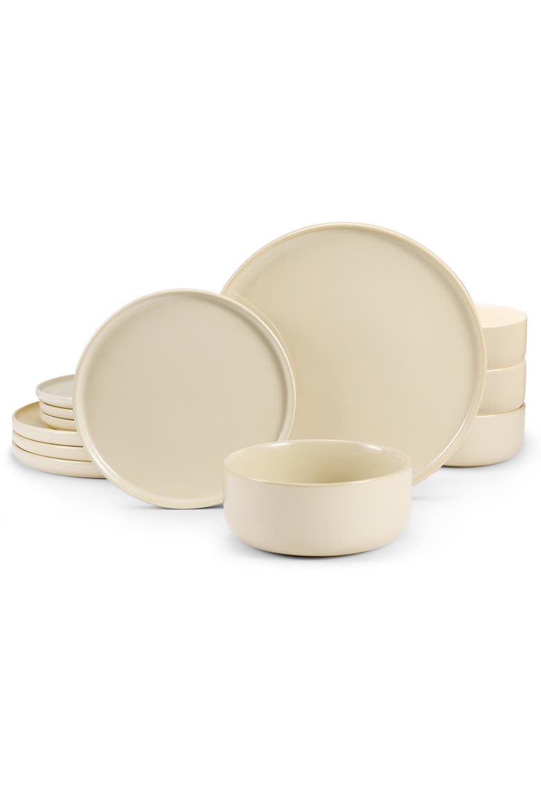 Somerset Collection Ceramic Dinnerware Set - 12 Piece, Service for 4, Alternate, color, Sage Green