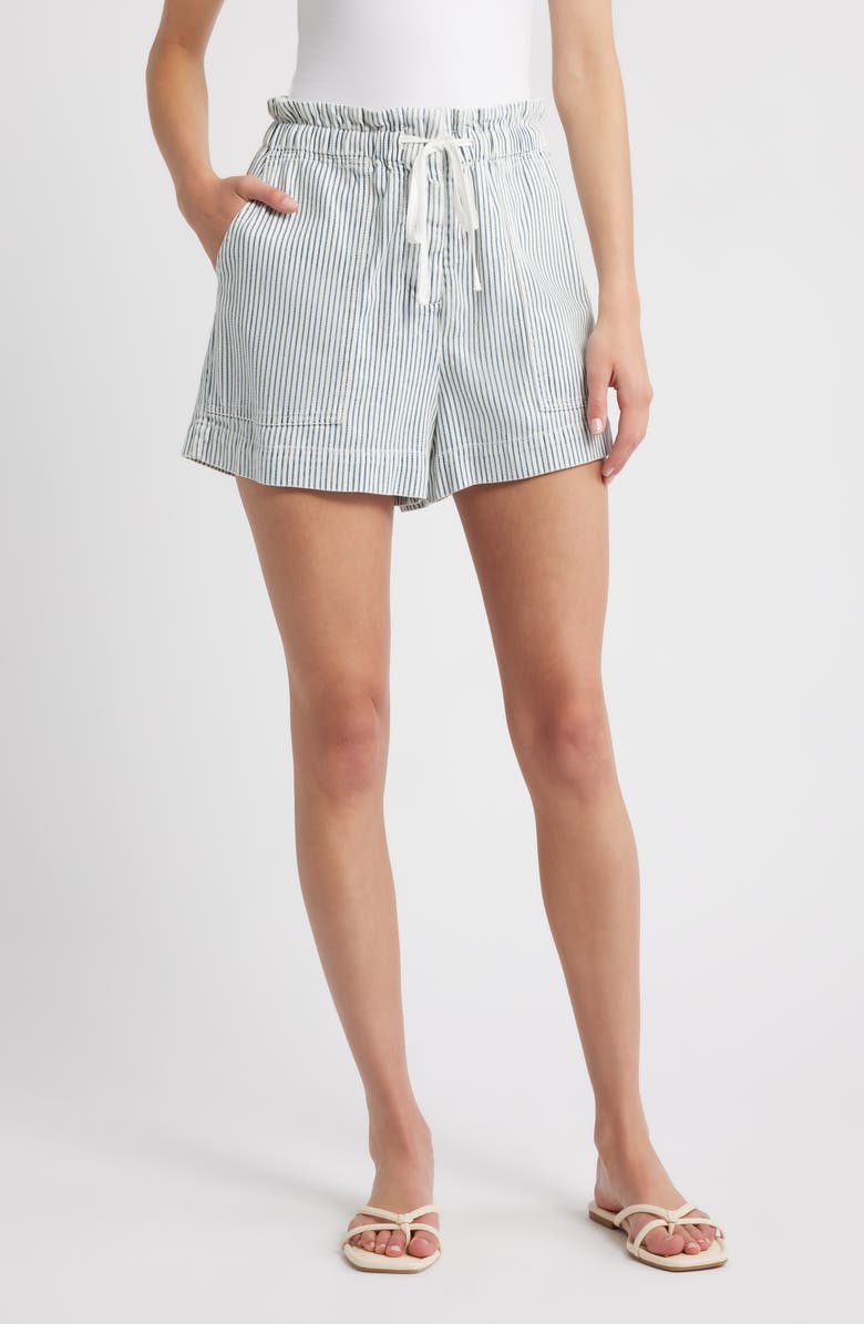 Rails Foster Paperbag Denim Shorts, Main, color, Indigo Railroad Stripe