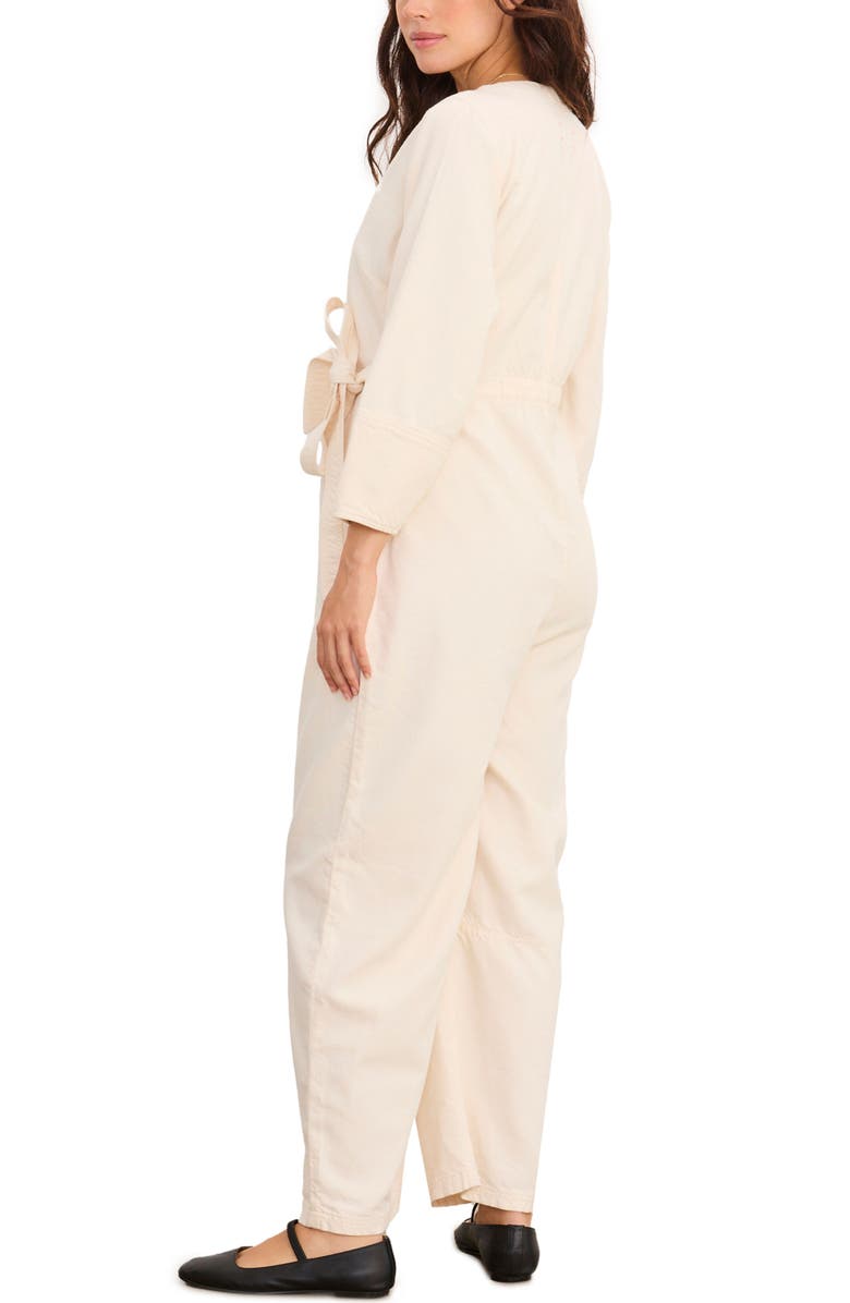 HATCH The Drapey Denim Easy-Nurse Jumpsuit, Alternate, color, Chalk