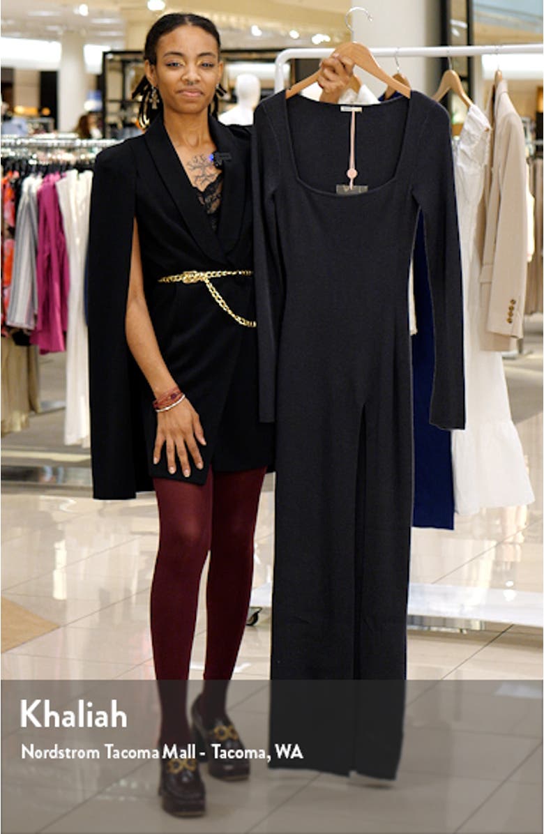 Tolani Square Neck Long Sleeve Rib Maxi Dress, sales video thumbnail
