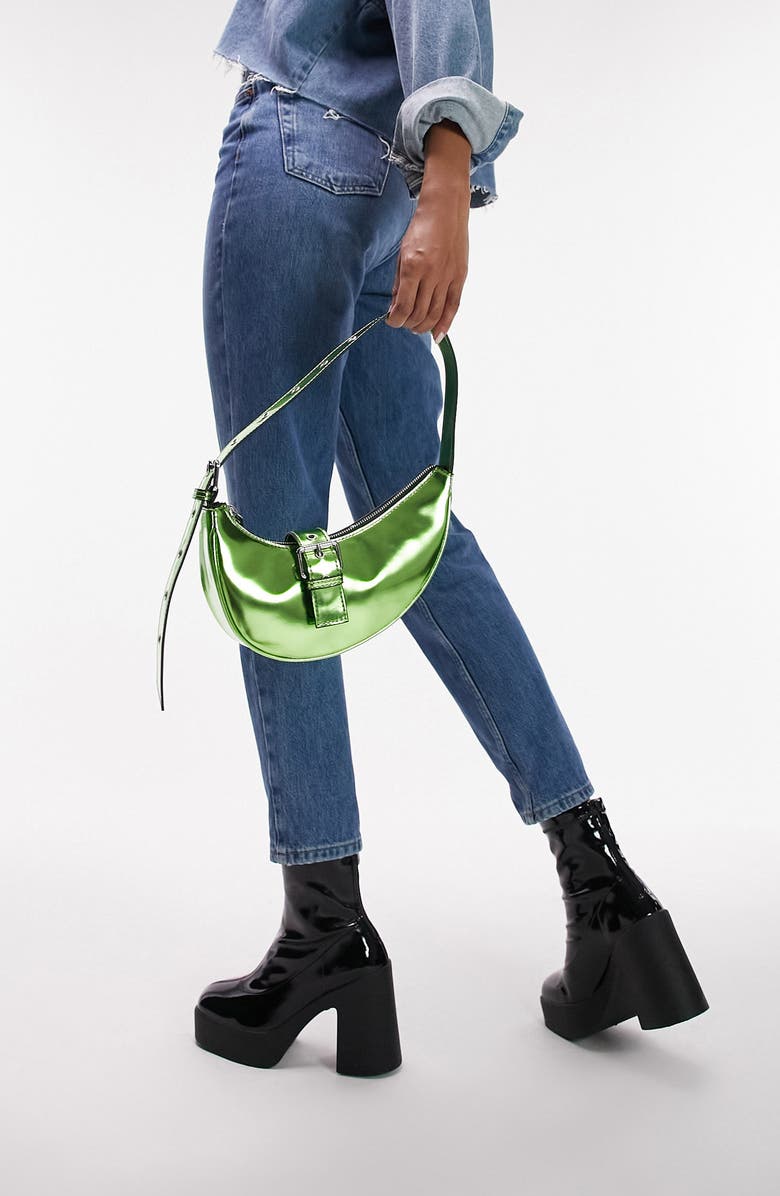 Topshop Shelby Buckle Shoulder Bag, Alternate, color,