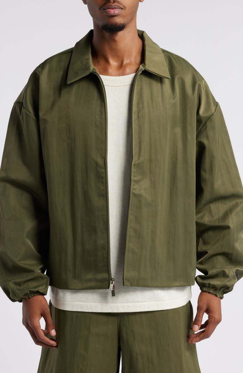 Fear of God Essentials Gender Inclusive Embroidered Logo Textured Nylon Jacket, Main, color, 