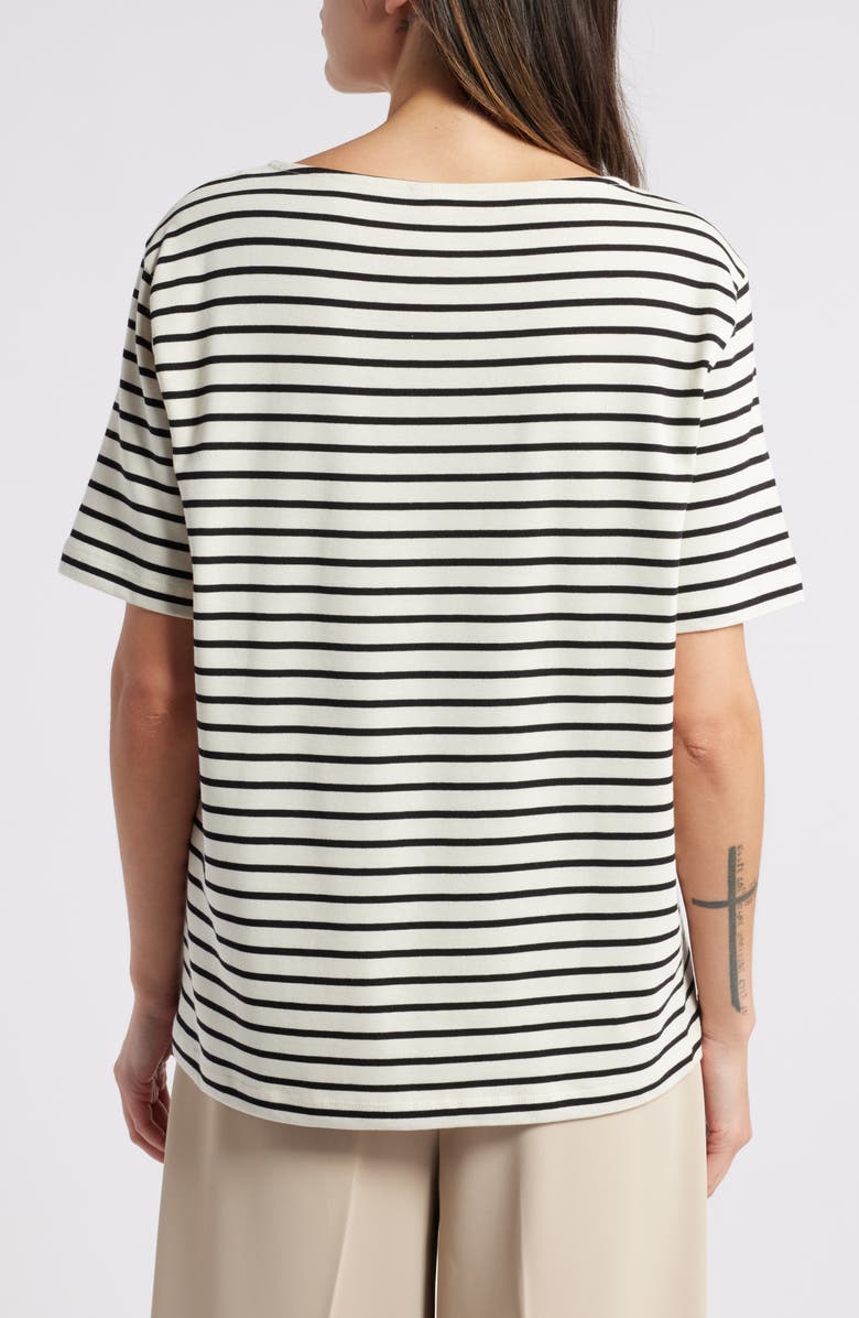 & Other Stories Stripe Cotton T-Shirt, Alternate, color, Black Stripe