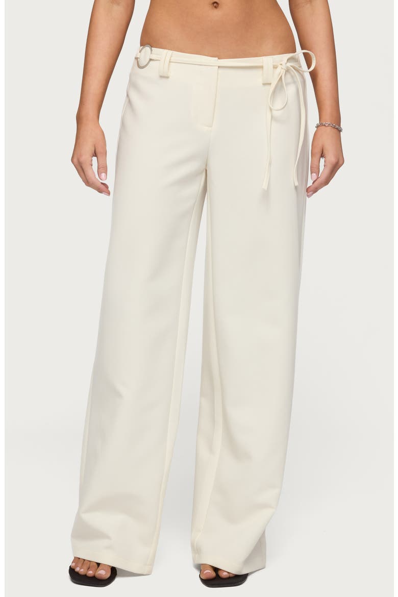 Raphael Tie Waist Wide Leg Pants, Main, color, WHITE