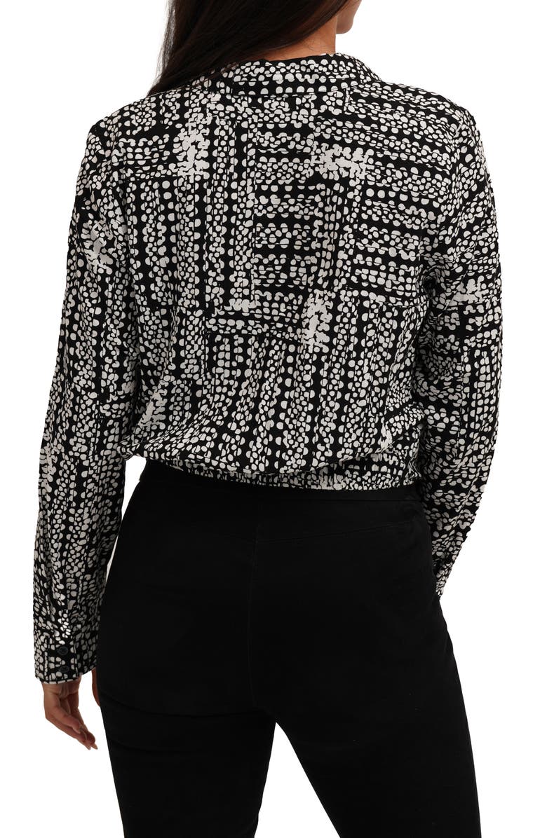 SUNNY LEIGH Long Sleeve Tie Front Button-Up Shirt, Alternate, color, Tegan Dot