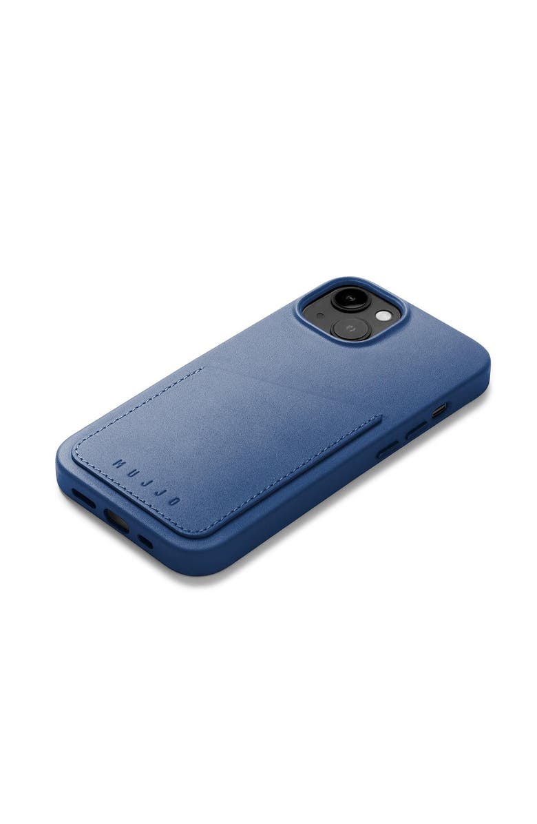 MUJJO Full Leather Wallet Case for iPhone 14 and 13, Alternate, color, Monaco Blue