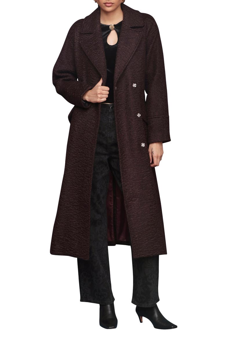 Belted Trench Coat, Main, color, MERLOT