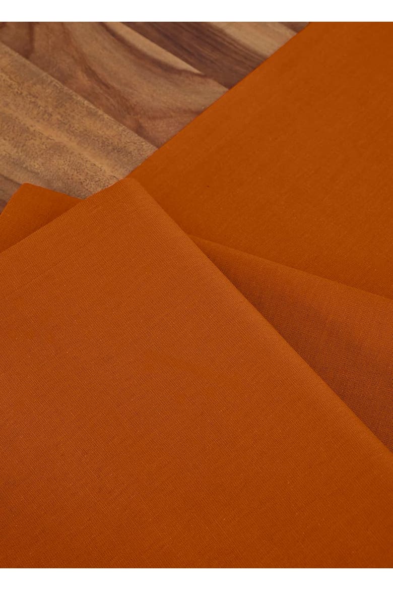 Cotton Linen Plain Placemats Set of 4, 14 x 19" - Dru, Alternate, color, Cinnamon