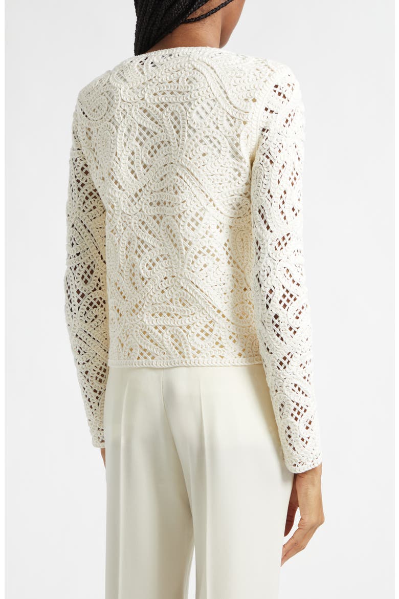 Open Stitch Cotton Blend Cardigan, Alternate, color, SOLID WHITE