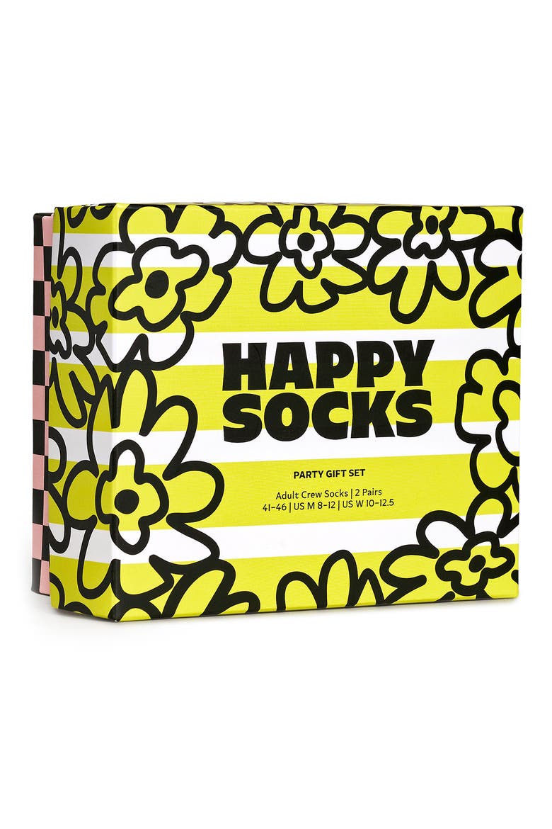 Party Assorted 2-Pack Crew Socks Gift Box, Alternate, color, YELLOW