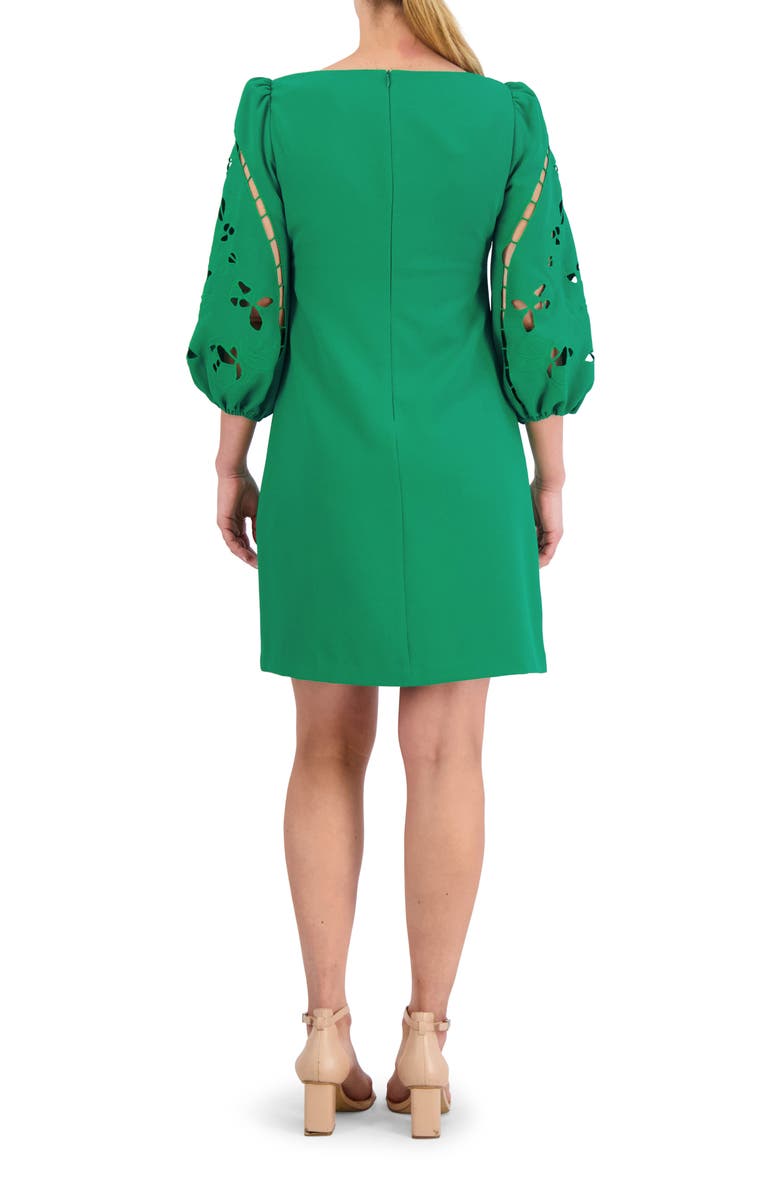 Vince Camuto Eyelet Sleeve Crepe Shift Dress, Alternate, color, 