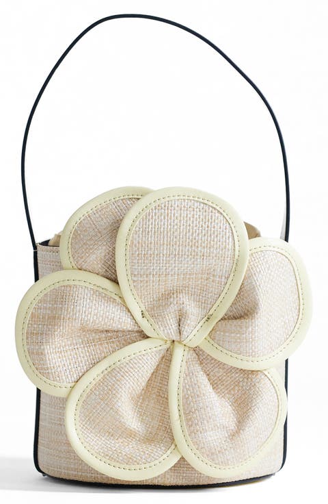 Gino Flower Straw Shoulder Bag