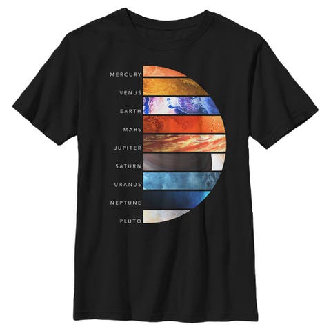 Boy's Lost Gods Solar System Planet Terrain  Graphic T-Shirt