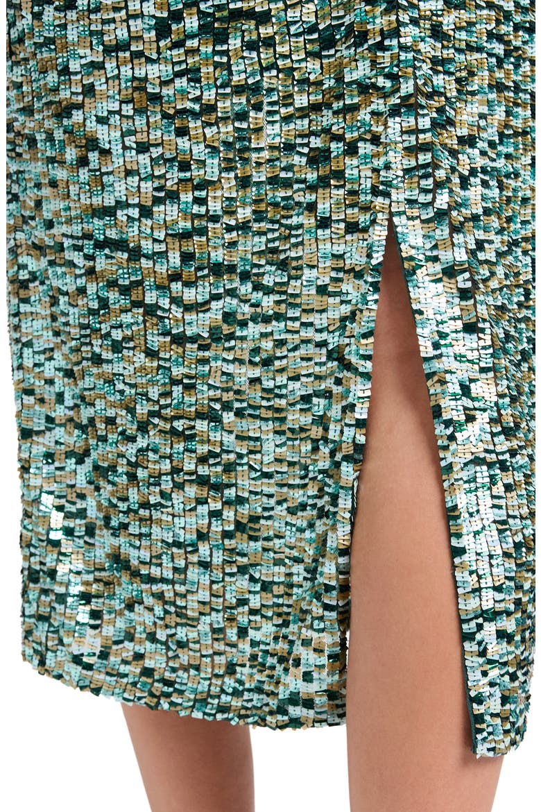 Sylkie Sequin Skirt, Alternate, color, MULTI DARKEST SPRUCE