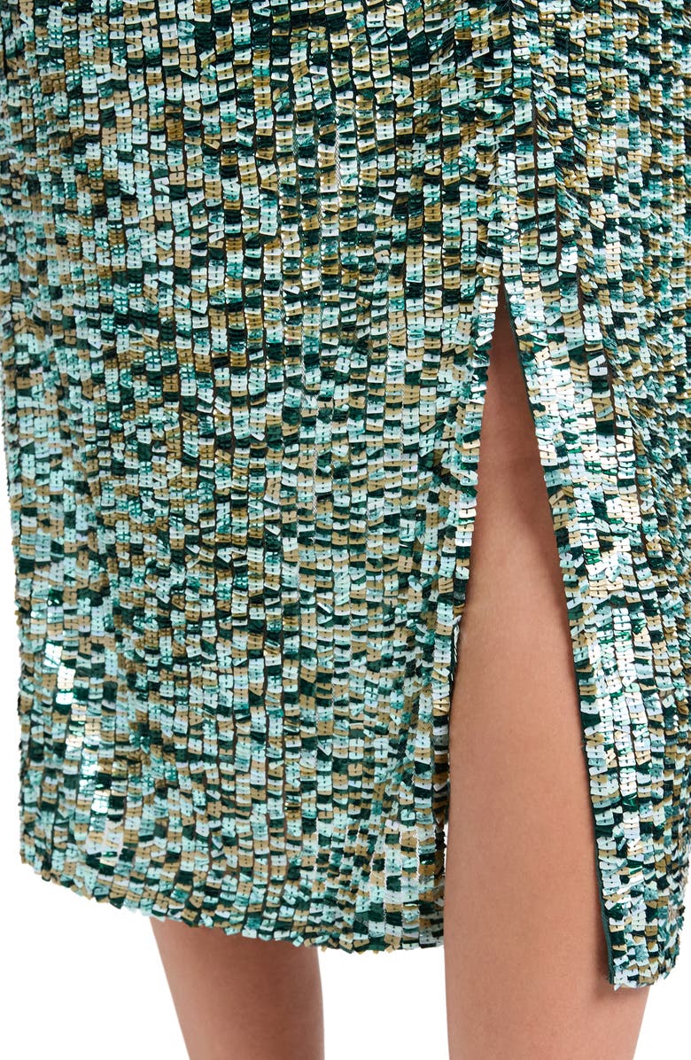 TWP Sylkie Sequin Skirt, Alternate, color, Multi Darkest Spruce