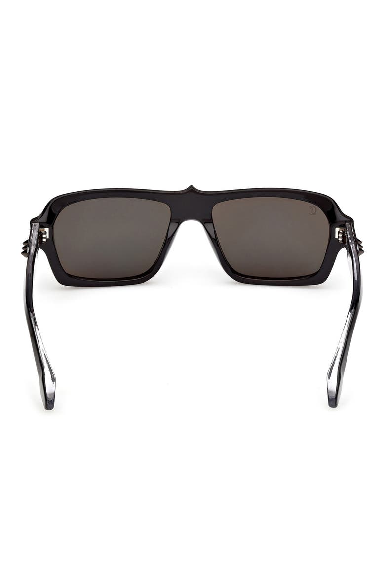 56mm Rectangular Sunglasses, Alternate, color, BLACK GUNMETAL / ZEISS SMOKE