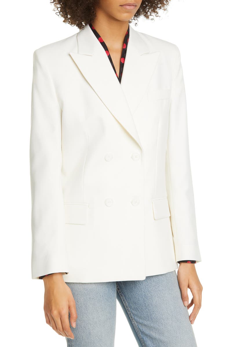 Re/Done '40s Tailored Silk Blouse, Alternate, color,