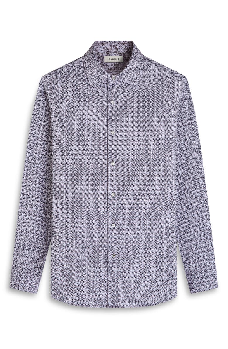 Bugatchi Jimmy OoohCotton<sup>®</sup> Floral Button-Up Shirt, Alternate, color, Zinc