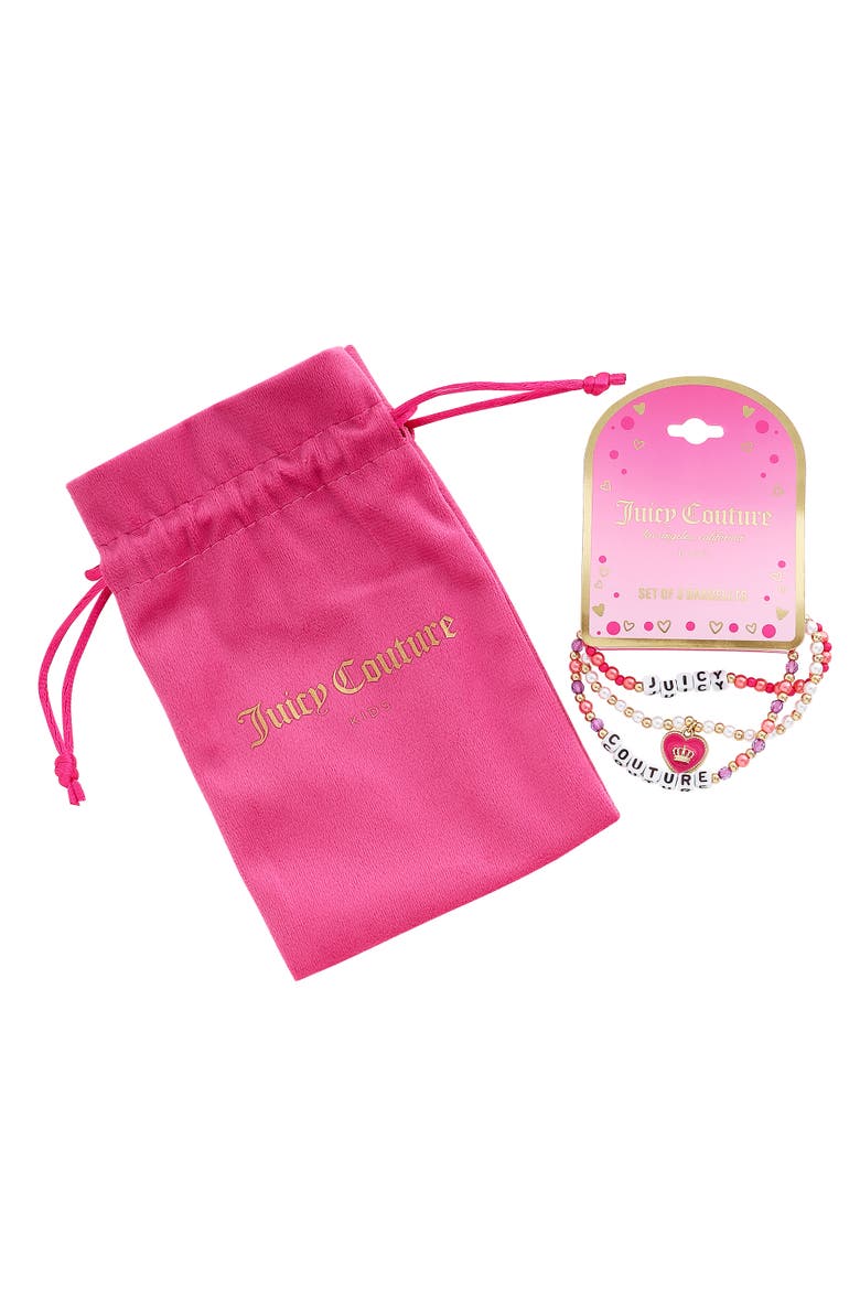 "Juicy" Heart Charm 3-Piece Beaded Bracelets, Alternate, color, Multicolor