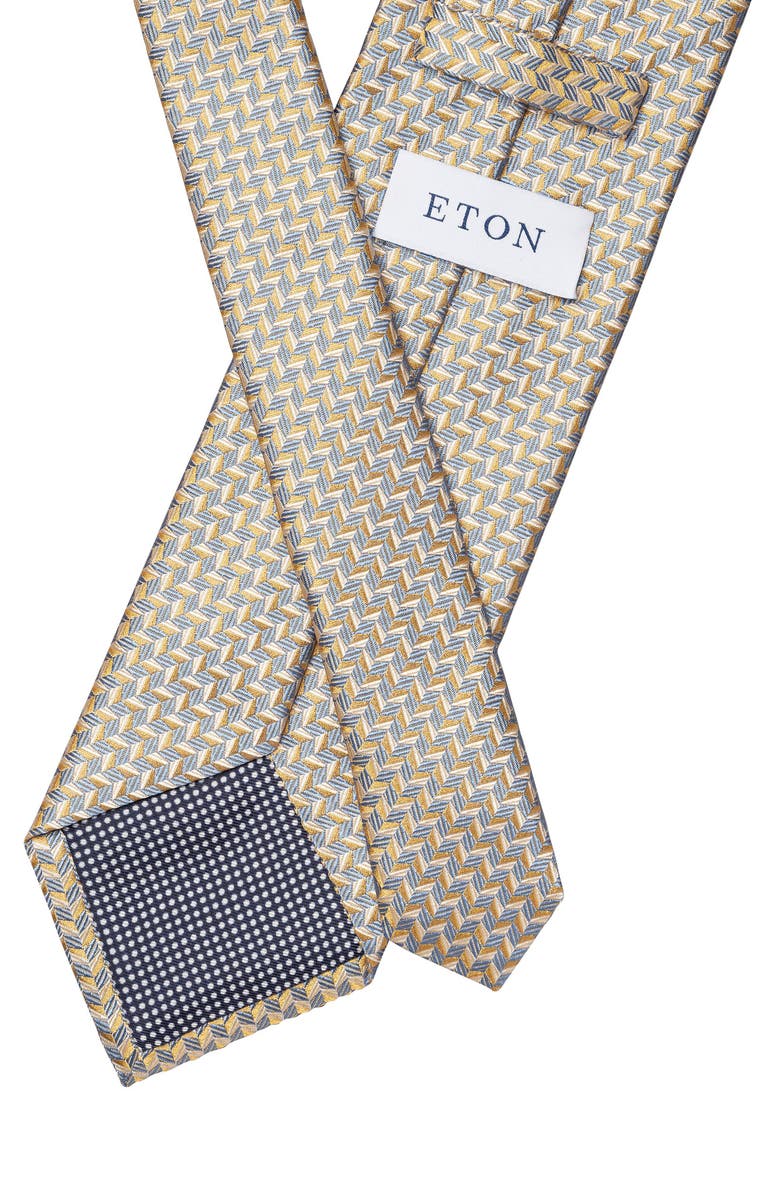 Eton Zigzag Jacquard Silk Tie, Alternate, color, 