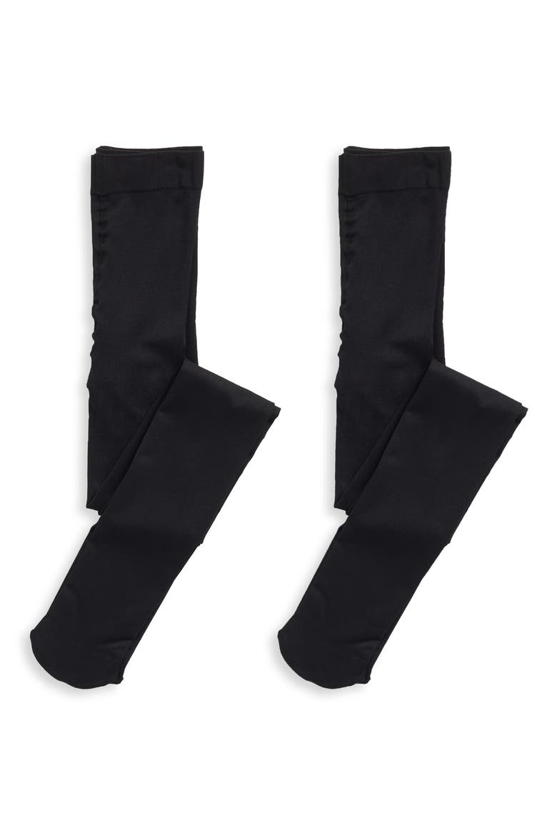 2-Pack Opaque Tights, Main, color, BLACK