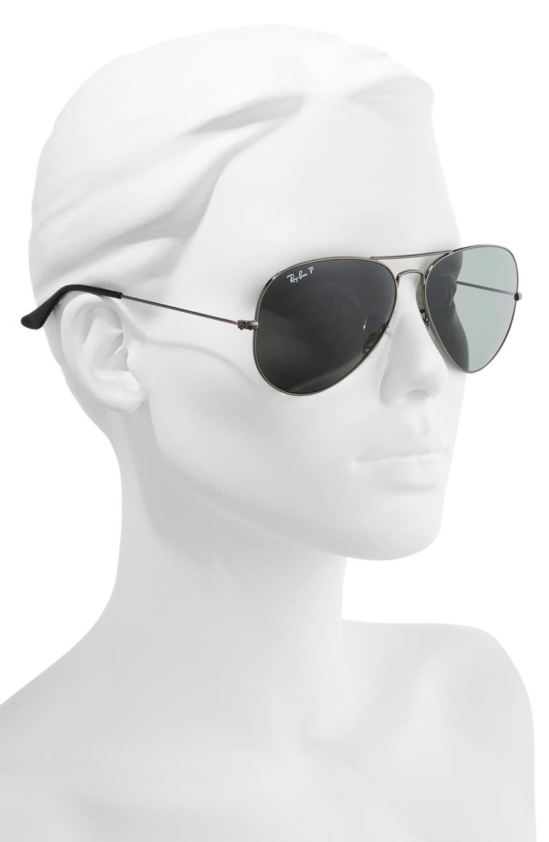 Ray-Ban Original 62mm Oversize Polarized Aviator Sunglasses, Alternate, color, 
