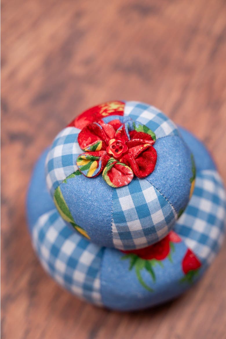 Strawberry Magic Stacked Pincushion, Alternate, color, Blue