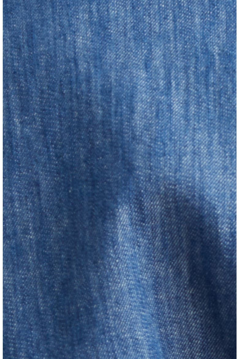 Blanket Stitch Denim Mini Shirtdress, Alternate, color, RAILWAY BLUE